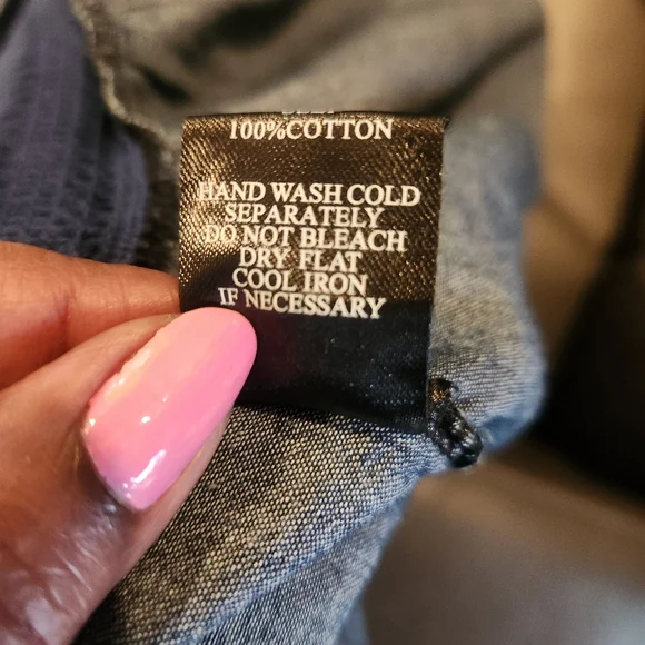 Indigo & Lace Blue Denim Puff Sleeve Dress. Short Sleeves. - Picture 2 of 6